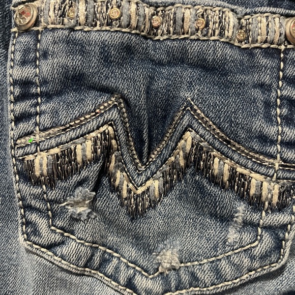 Miss Me Jeans Womens Signature Boot  Cut Distressed Medium Faded Sz 27 - Picture 5 of 6